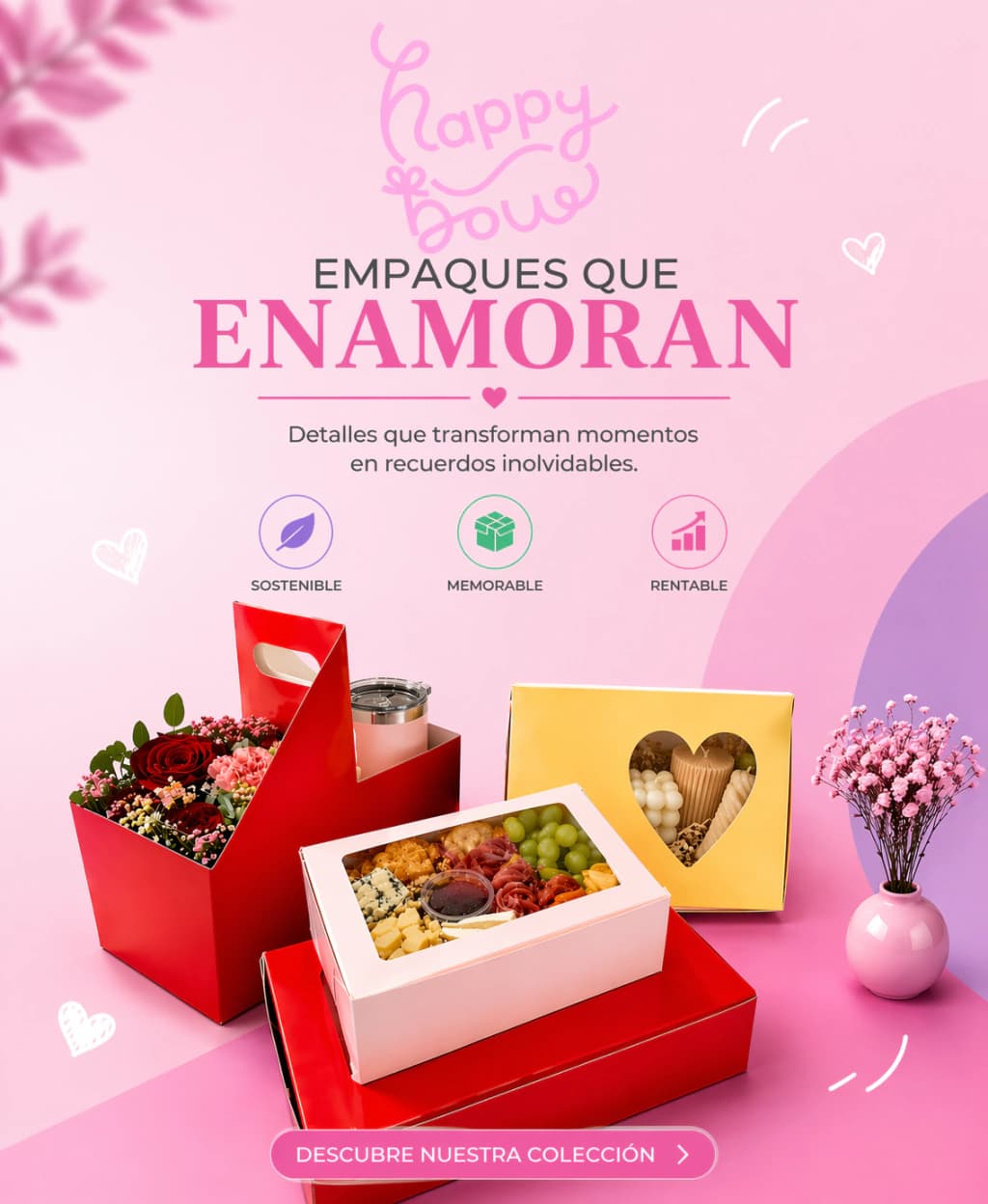 Empaques que enamoran — cajas y empaques decorativos Cajas Happy