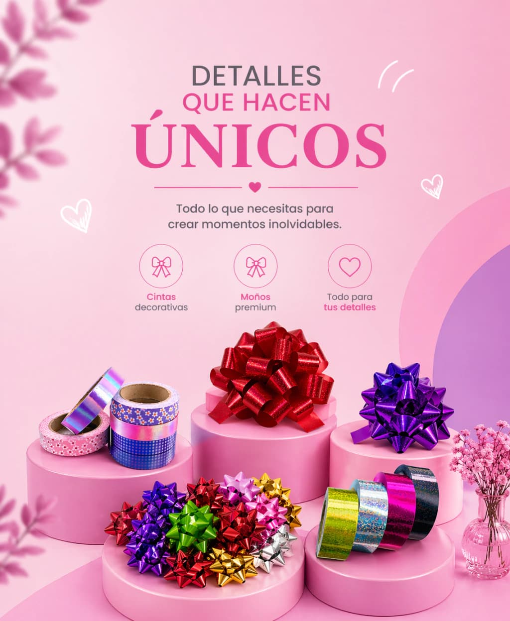 Cintas y moños decorativos — Cajas Happy